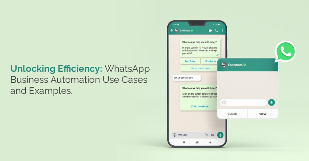 Understand WhatsApp Business Automation through various use cases and examples.