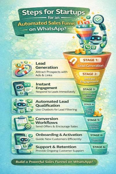 Steps for Startups for an Automated Sales Funnel on WhatsApp.