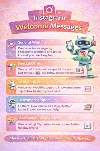 Instagram Welcome Message Examples.