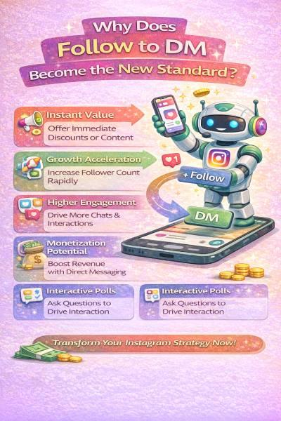 Why does follow to DM become the new standard.