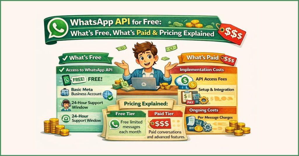 WhatsApp API for Free : What’s Free, What’s Paid & Pricing Explained.