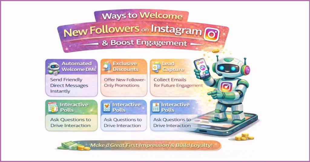 Welcome messages for new followers in Instagram.