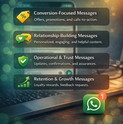 Types of attractive messages on WhatsApp for customers.