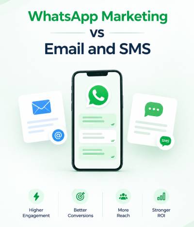 WhatsApp Marketing vs Email and SMS.